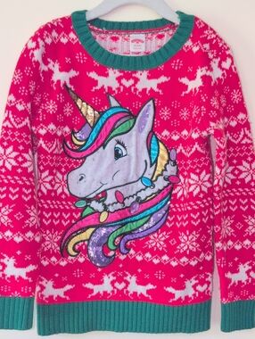 Holiday Time Girls Unicorn Sweater